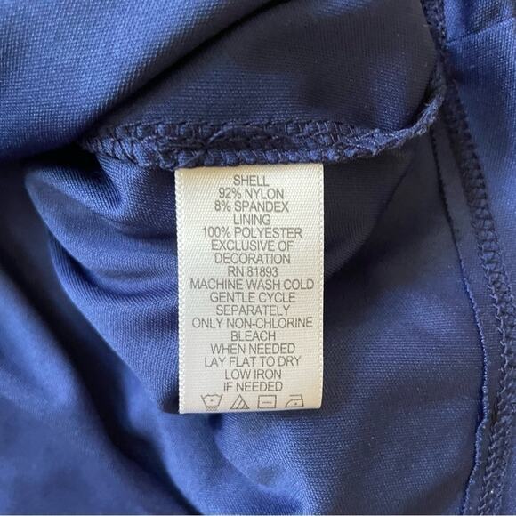 Isaac Mizrahi Live Lace Overlay Shift Dress Navy Blue Short Sleeve Women’s sz M - Picture 10 of 11